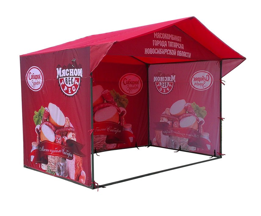 картинка Тент на палатку 3,0 x 2,0 м с логотипом с трех сторон интернет магазин