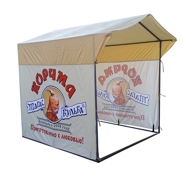 картинка Тент на палатку 2,0 x 2,0 м с логотипом с трех сторон интернет магазин